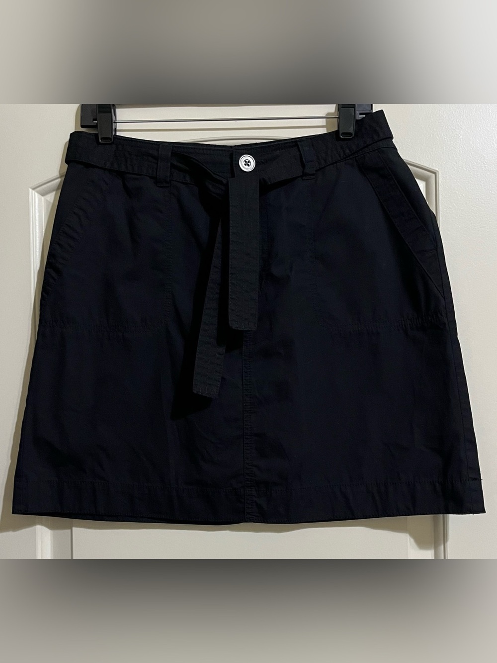 NWT Croft & Barrow Women’s Black 100% Cotton Natural Fit Tie Waist Skorts 10